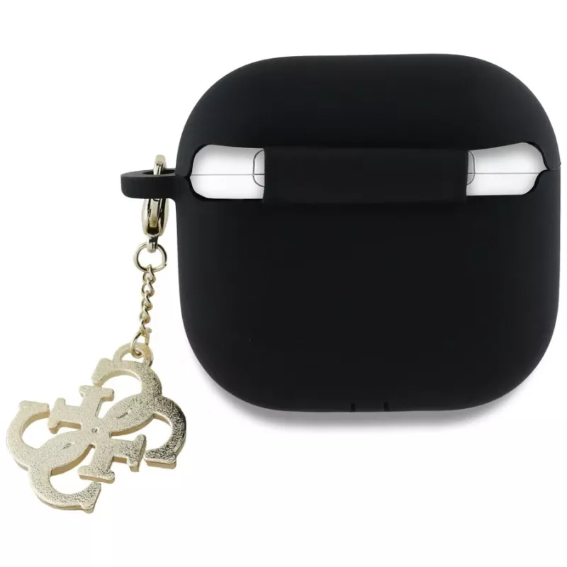 Guess Silicone 4G Charm puzdro pre AirPods 4 - čierna