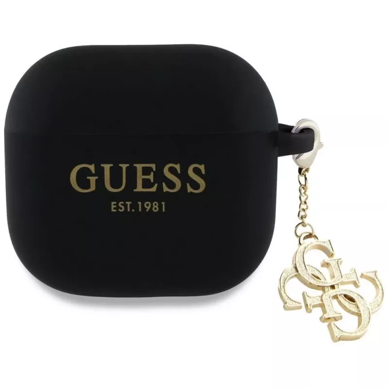 Guess Silicone 4G Charm puzdro pre AirPods 4 - čierna