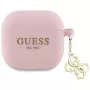 Guess GUA4LECG4P AirPods 4 kryt ružový silikón 4G Charm