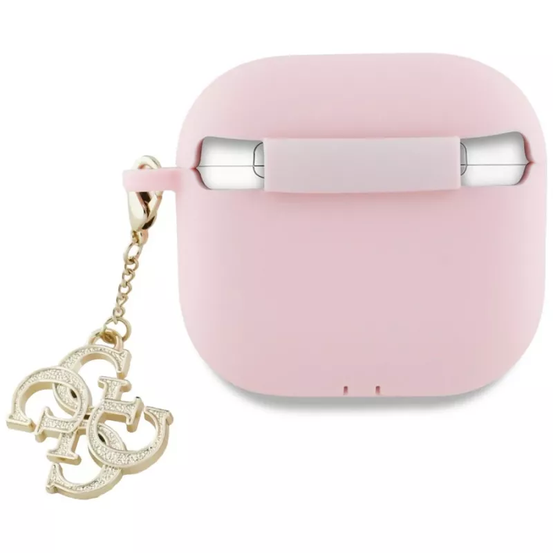 Guess GUA4LECG4P AirPods 4 kryt ružový silikón 4G Charm