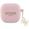 Guess GUA4LECG4P AirPods 4 kryt ružový silikón 4G Charm