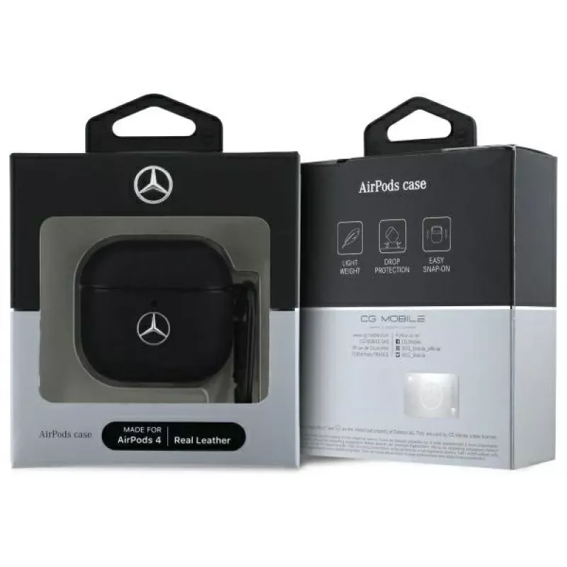 Mercedes-Benz MEA4CSLBK AirPods 4 puzdro čierna koža kovové logo