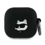 Karl Lagerfeld KLA4RUNCHK kryt na AirPods 4 čierny silikónový Choupette Head 3D