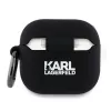 Karl Lagerfeld KLA4RUNCHK kryt na AirPods 4 čierny silikónový Choupette Head 3D