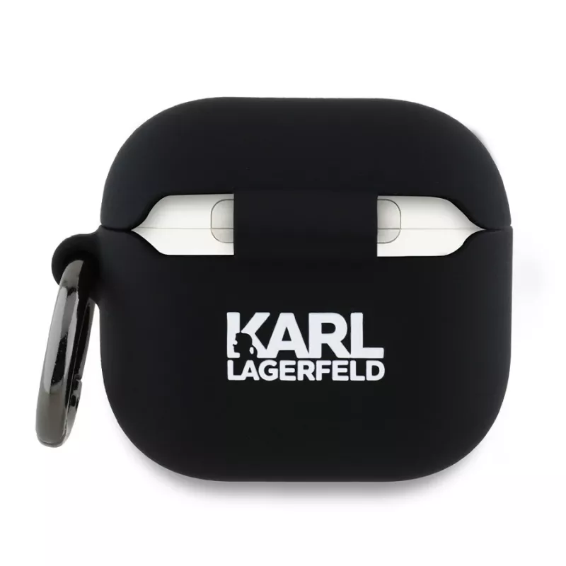 Karl Lagerfeld KLA4RUNCHK kryt na AirPods 4 čierny silikónový Choupette Head 3D
