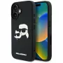 KARL LAGERFELD HC 3D gumený kryt DoubleHeads pre iPhone 16, čierny