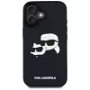 KARL LAGERFELD HC 3D gumený kryt DoubleHeads pre iPhone 16, čierny