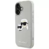 KARL LAGERFELD HC 3D gumený kryt DoubleHeads pre Apple iPhone 16 - béžový
