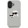KARL LAGERFELD HC 3D gumený kryt DoubleHeads pre Apple iPhone 16 - béžový