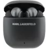 KARL LAGERFELD kovové slúchadlá TWS s potlačeným logom s ANC/ENC - čierne