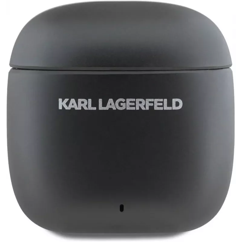 KARL LAGERFELD kovové slúchadlá TWS s potlačeným logom s ANC/ENC - čierne