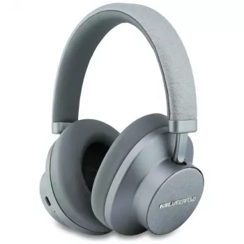 Karl Lagerfeld Saffiano Elongated Bluetooth ANC náhlavné slúchadlá sivé