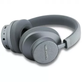 Karl Lagerfeld Saffiano Elongated Bluetooth ANC náhlavné slúchadlá sivé