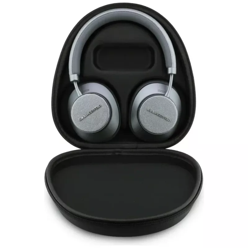 Karl Lagerfeld Saffiano Elongated Bluetooth ANC náhlavné slúchadlá sivé