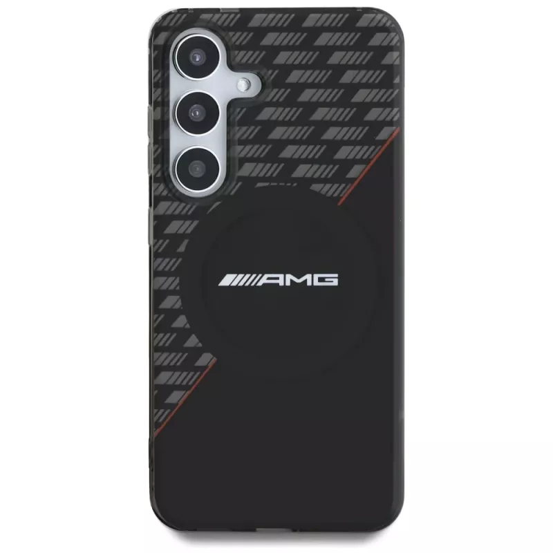 AMG dvojvrstvový kryt Rhombs MagSafe pre Samsung Galaxy S25+ čierno-červený