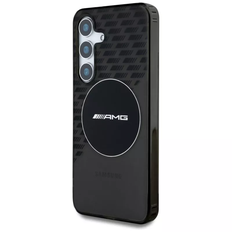 Mercedes-AMG priehľadný kryt Rhombs MagSafe pre Samsung Galaxy S25 čierny