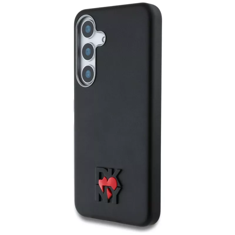DKNY kožený kryt Heart of NY pre Samsung Galaxy S25 čierny