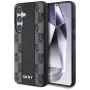 DKNY kožený kryt Checkered Pattern MagSafe pre Samsung Galaxy S25, čierny