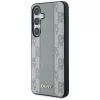 DKNY kožený kryt Checkered Pattern MagSafe pre Samsung Galaxy S25 - taupe