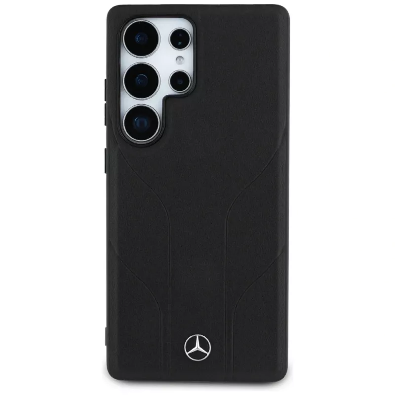 MERCEDES-BENZ puzdro Mercedes Leather Debossed Lines MagSafe pre Samsung Galaxy S25 Ultra čierne
