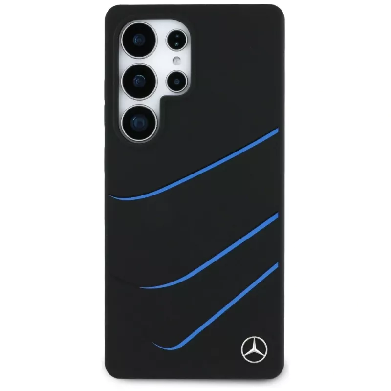 MERCEDES-BENZ silikónový kryt Contrasted Curves MagSafe pre Samsung Galaxy S25 Ultra čierny