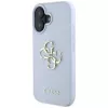 Guess Grained Big 4G Logo Small Classic Logo zadný kryt pre Apple iPhone 16 - modrý