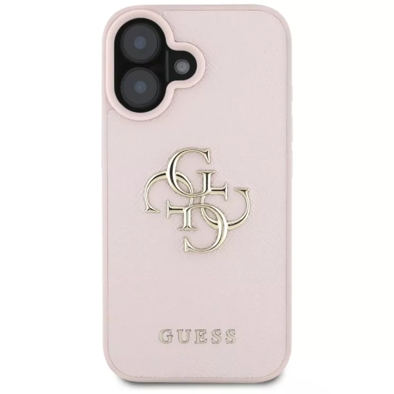 Guess Grained Big 4G Logo Small Classic Logo zadný kryt pre Apple iPhone 16 - ružový