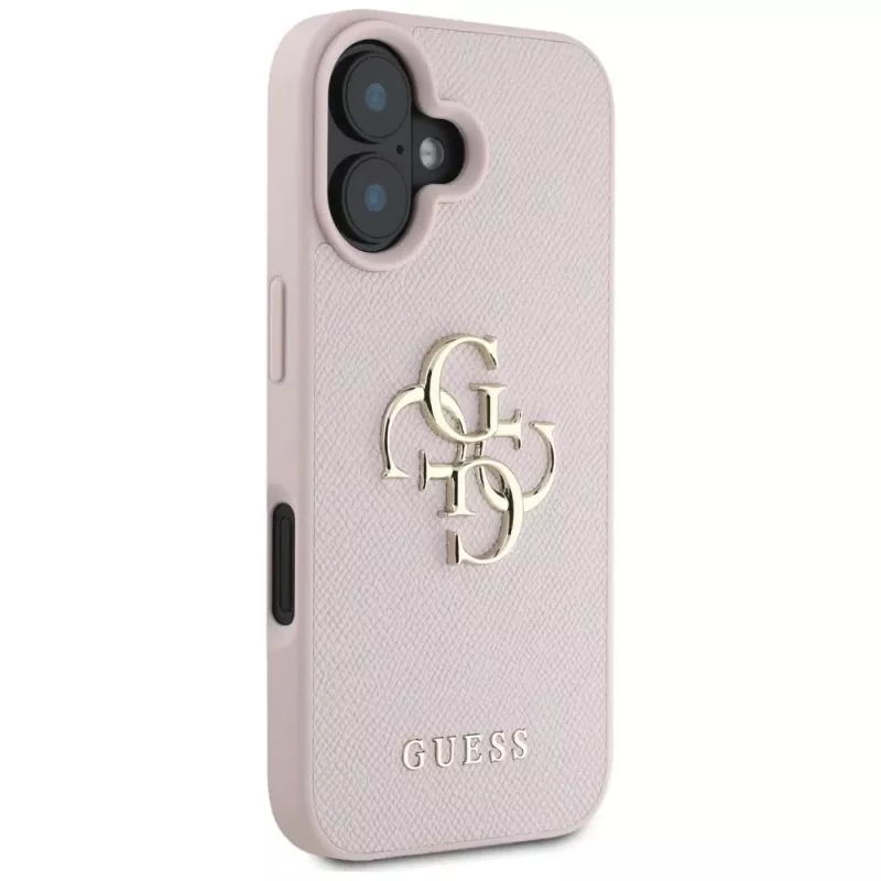Guess Grained Big 4G Logo Small Classic Logo zadný kryt pre Apple iPhone 16 - ružový