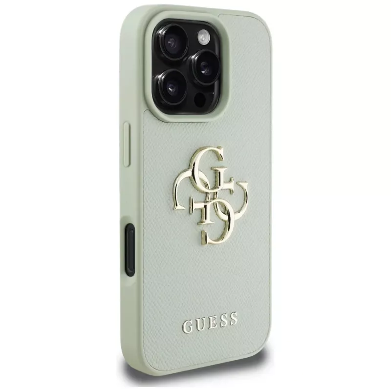 Guess Grained Big 4G Logo Small Classic Logo zadný kryt pre Apple iPhone 16 Pro - zelený