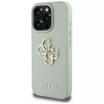 Guess Grained Big 4G Logo Small Classic Logo zadný kryt pre Apple iPhone 16 Pro Max - zelený