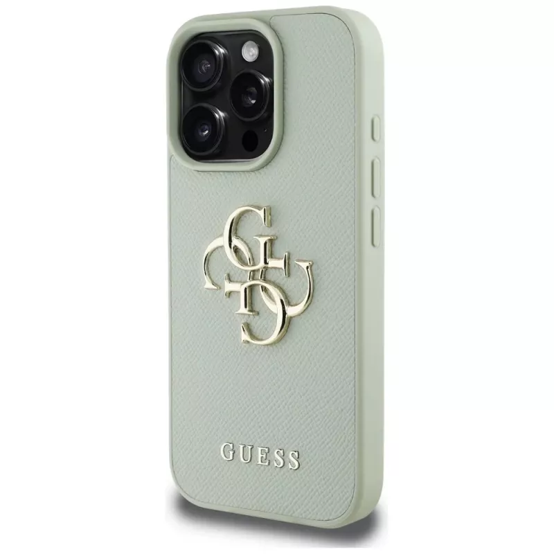 Guess Grained Big 4G Logo Small Classic Logo zadný kryt pre Apple iPhone 16 Pro Max - zelený