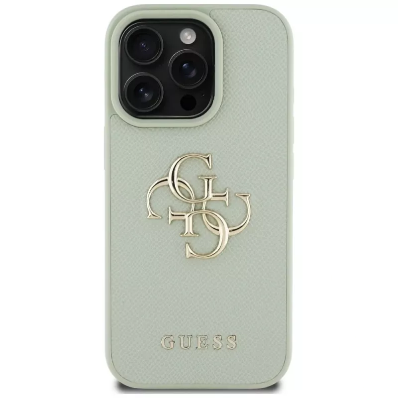 Guess Grained Big 4G Logo Small Classic Logo zadný kryt pre Apple iPhone 16 Pro Max - zelený