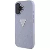 Guess Hot Stamp 4G Pattern Triangle Metal Logo kryt pre iPhone 16 (fialový)