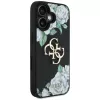 Guess Grained Roses Big 4G Logo kryt pre Apple iPhone 16, čierny