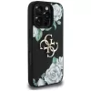 Guess Grained Roses Big 4G Logo kryt pre iPhone 16 Pro Max, čierny