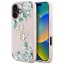 Guess Grained Roses Big 4G Logo kryt pre Apple iPhone 16 - ružový