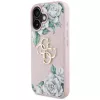 Guess Grained Roses Big 4G Logo kryt pre Apple iPhone 16 - ružový