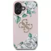 Guess Grained Roses Big 4G Logo kryt pre Apple iPhone 16 - ružový