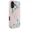Guess Grained Roses Big 4G Logo kryt pre Apple iPhone 16 - ružový