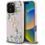 Guess Grained Roses Big 4G Logo puzdro pre Apple iPhone 16 Pro, ružová