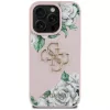 Guess Grained Roses Big 4G Logo puzdro pre Apple iPhone 16 Pro, ružová