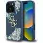 Guess Grained Roses Big 4G Logo puzdro na telefón pre iPhone 16 Pro Max, modrá
