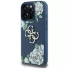 Guess Grained Roses Big 4G Logo puzdro na telefón pre iPhone 16 Pro Max, modrá