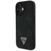 Guess Grained Hot Stamp Peony Triangle Logo MagSafe puzdro pre iPhone 16 (čierna)