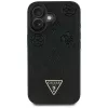 Guess Grained Hot Stamp Peony Triangle Logo MagSafe puzdro pre iPhone 16 (čierna)