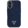 Guess Denim Triangle Logo MagSafe puzdro pre iPhone 16 modrá