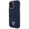 Guess Denim Triangle Logo MagSafe puzdro pre Apple iPhone 16 Pro Max modrá