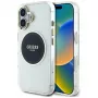 Guess IML Metal Colored Circle Classic Logo MagSafe puzdro pre iPhone 16 (čierna)