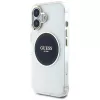 Guess IML Metal Colored Circle Classic Logo MagSafe puzdro pre iPhone 16 (čierna)