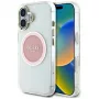 Guess IML Metal Colored Circle Classic Logo MagSafe puzdro pre iPhone 16 (ružová)